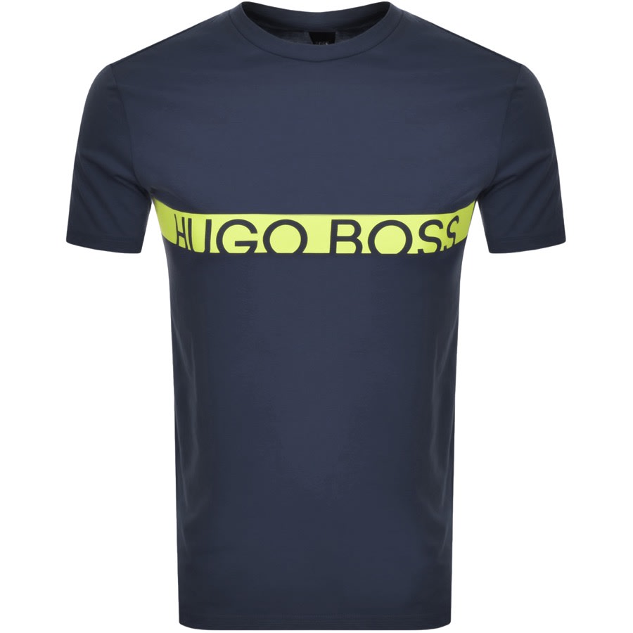 Alternative Image for ProductBOSS Slim Fit UV Logo T Shirt Navy1